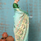 Very Much Indian Tyohaar - Handloom Pure Cotton Paithani With Revival Asawali Pallu - Sea Blue | Swadesiicart