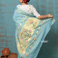 Very Much Indian Tyohaar - Handloom Pure Cotton Paithani With Lotus Pallu - Sky Blue | Swadesiicart