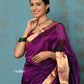 Very Much Indian Prerna - Handloom Pure Chanderi Cotton Silk Saree With Golden Border - Soft Plum | Swadesiicart