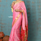 Very Much Indian Prerna - Handloom Pure Chanderi Cotton Silk Saree With Golden Border - Feather Pink | Swadesiicart