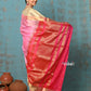 Very Much Indian Prerna - Handloom Pure Chanderi Cotton Silk Saree With Golden Border - Feather Pink | Swadesiicart