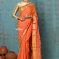 Very Much Indian Tyohaar - Handloom Pure Cotton Paithani With Asawali Pallu - Serene Orange | Swadesiicart