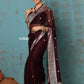 Very Much Indian Suhaani - Handloom Khaddi Georgette Saree With Sleek Border - Maroon (Silk Mark) | Swadesiicart