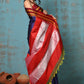 Very Much Indian Tyohaar - Traditional Handloom Royal Blue Ilkal Cotton Viscose with Red Pure Silk Pallu | Swadesiicart