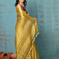 Very Much Indian Tyohaar - Pure Handwoven Organic Tissue Linen Saree - Shimmery Gold | Swadesiicart