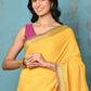 Very Much Indian Tyohaar - Pure Mul Cotton Handloom Saree - Yellow | Swadesiicart
