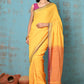 Very Much Indian Tyohaar - Pure Mul Cotton Handloom Saree - Yellow | Swadesiicart