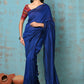 Very Much Indian Tyohaar - Mul Cotton Handloom Woven Saree - Navy Blue | Swadesiicart