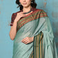 Very Much Indian Tyohaar - Cotton Saree With Ganga Jamuna Border - Sea Green | Swadesiicart