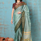 Very Much Indian Tyohaar - Cotton Saree With Ganga Jamuna Border - Sea Green | Swadesiicart