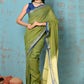 Very Much Indian Tyohaar - Pure Mul Cotton Handloom Saree - Mehendi Green | Swadesiicart
