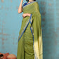 Very Much Indian Tyohaar - Pure Mul Cotton Handloom Saree - Mehendi Green | Swadesiicart
