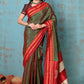 Very Much Indian Tyohaar - Traditional Handloom Dual Tone Green Red Ilkal Cotton Viscose with Red Pure Silk Pallu | Swadesiicart