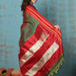 Very Much Indian Tyohaar - Traditional Handloom Dual Tone Green Red Ilkal Cotton Viscose with Red Pure Silk Pallu | Swadesiicart