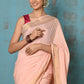 Very Much Indian Tyohaar - Handloom Pure Cotton Paithani With Lotus Pallu - Peach | Swadesiicart