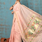 Very Much Indian Tyohaar - Handloom Pure Cotton Paithani With Lotus Pallu - Peach | Swadesiicart