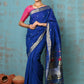 Very Much Indian Tyohaar - Exclusive! Handloom Pure Cotton Paithani in Most Traditional Royal Blue with Pichwai Pallu | Swadesiicart