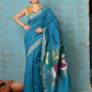 Very Much Indian Tyohaar - Handloom Pure Cotton Paithani With Swan Pallu - Carolina Blue | Swadesiicart