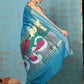 Very Much Indian Tyohaar - Handloom Pure Cotton Paithani With Swan Pallu - Carolina Blue | Swadesiicart