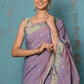 Very Much Indian Tyohaar - Handloom Pure Cotton Paithani With Parrot Peacock Pallu- Dual Tone Sky Blue & Purple | Swadesiicart