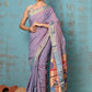 Very Much Indian Tyohaar - Handloom Pure Cotton Paithani With Parrot Peacock Pallu- Dual Tone Sky Blue & Purple | Swadesiicart