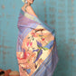 Very Much Indian Tyohaar - Handloom Pure Cotton Paithani With Parrot Peacock Pallu- Dual Tone Sky Blue & Purple | Swadesiicart