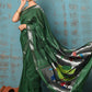Very Much Indian Tyohaar - Handloom Pure Cotton Paithani With Parrot Pallu- Dark Green | Swadesiicart