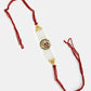 NVR Women & Men Set of 2 White Pearl Bhaiya Bhabhi Rakhi With Roli Chawal | Swadesiicart