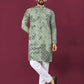Anaita Green Chikankari Work Viscose Rayon Straight Kurta