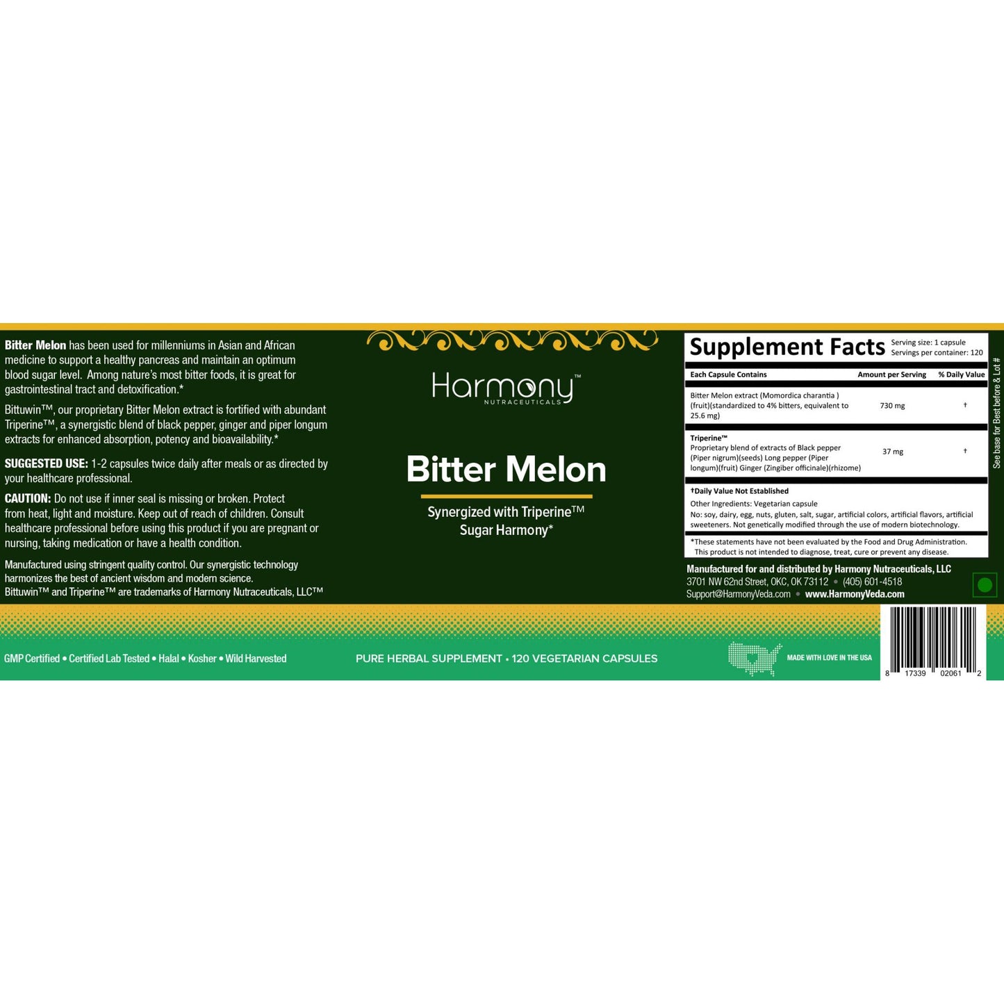 Harmony Veda | BITTER MELON SUPREME | 120 Capsules