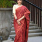 Beatitude Red Cotton Floral Jamdani Saree