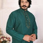 Anaita Green Silk Straight Kurta With Neck Mirror Work
