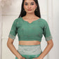 Shree Shyam Fashion Linen Cotton Rama Green Saree