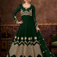Myra Deep Green Real Georgette Embroidered Anarkali Suit | Swadesiicart