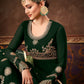 Myra Deep Green Real Georgette Embroidered Anarkali Suit | Swadesiicart