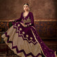 Myra Wine Real Georgette Embroidered Anarkali Suit (HO1103) | Swadesiicart