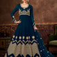 Myra Rama Green Real Georgette Embroidered Anarkali Suit | Swadesiicart