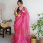 Vamsee Devika Pink Organza Silk Saree - Swadesiicart