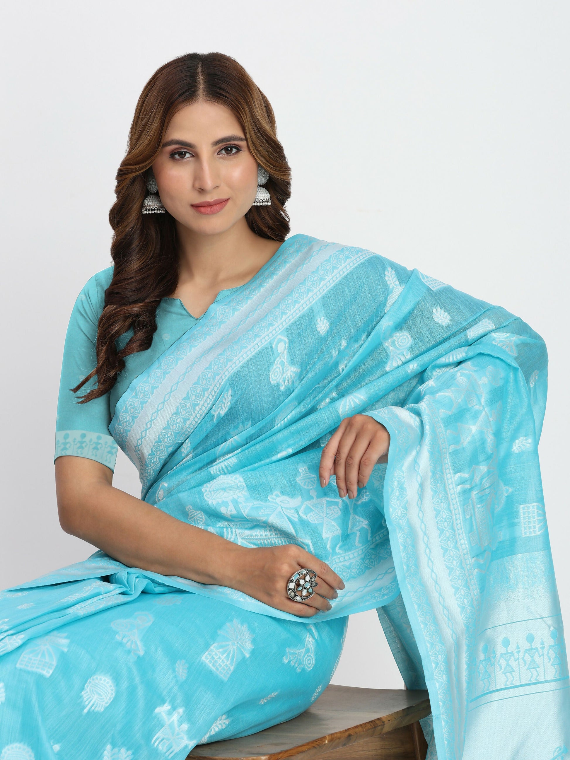 Shree Shyam Fashion Linen Cotton Grey Saree