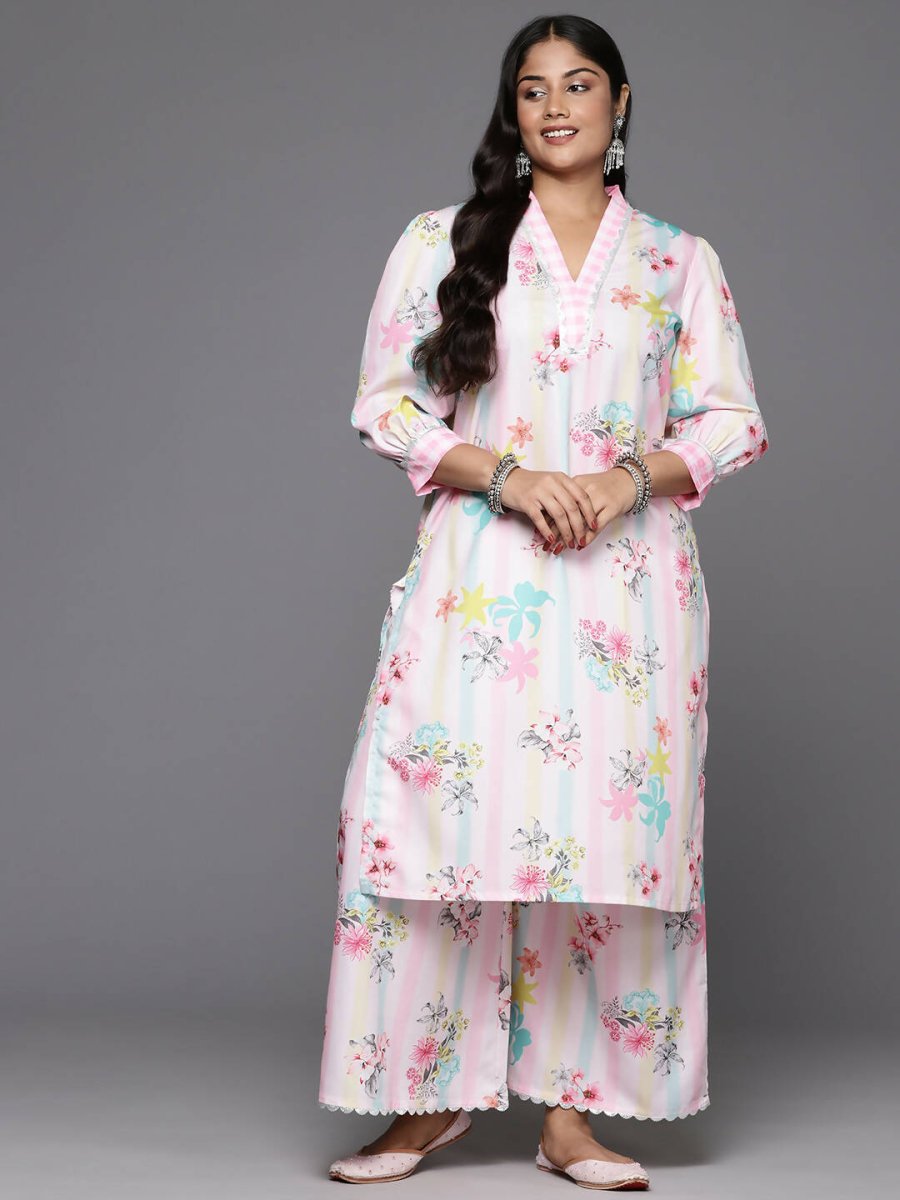 Ahalyaa Women's Traditional wear Kurta Set - Pink | Swadesiicart
