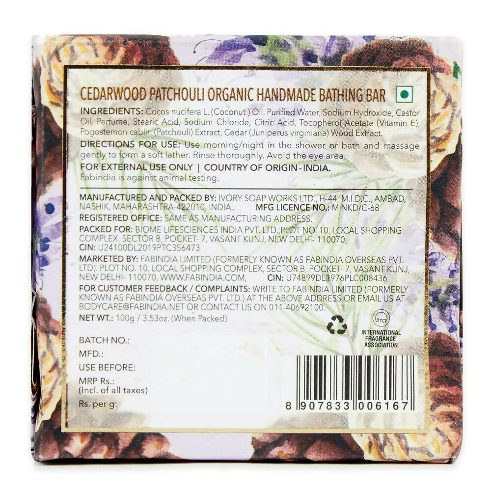 Fabessentials Cedarwood Patchouli Handmade Bathing Bar - Swadesiicart