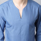 Even Apparels Blue Checked Men's Kurta With Band Collar | Swadesiicart