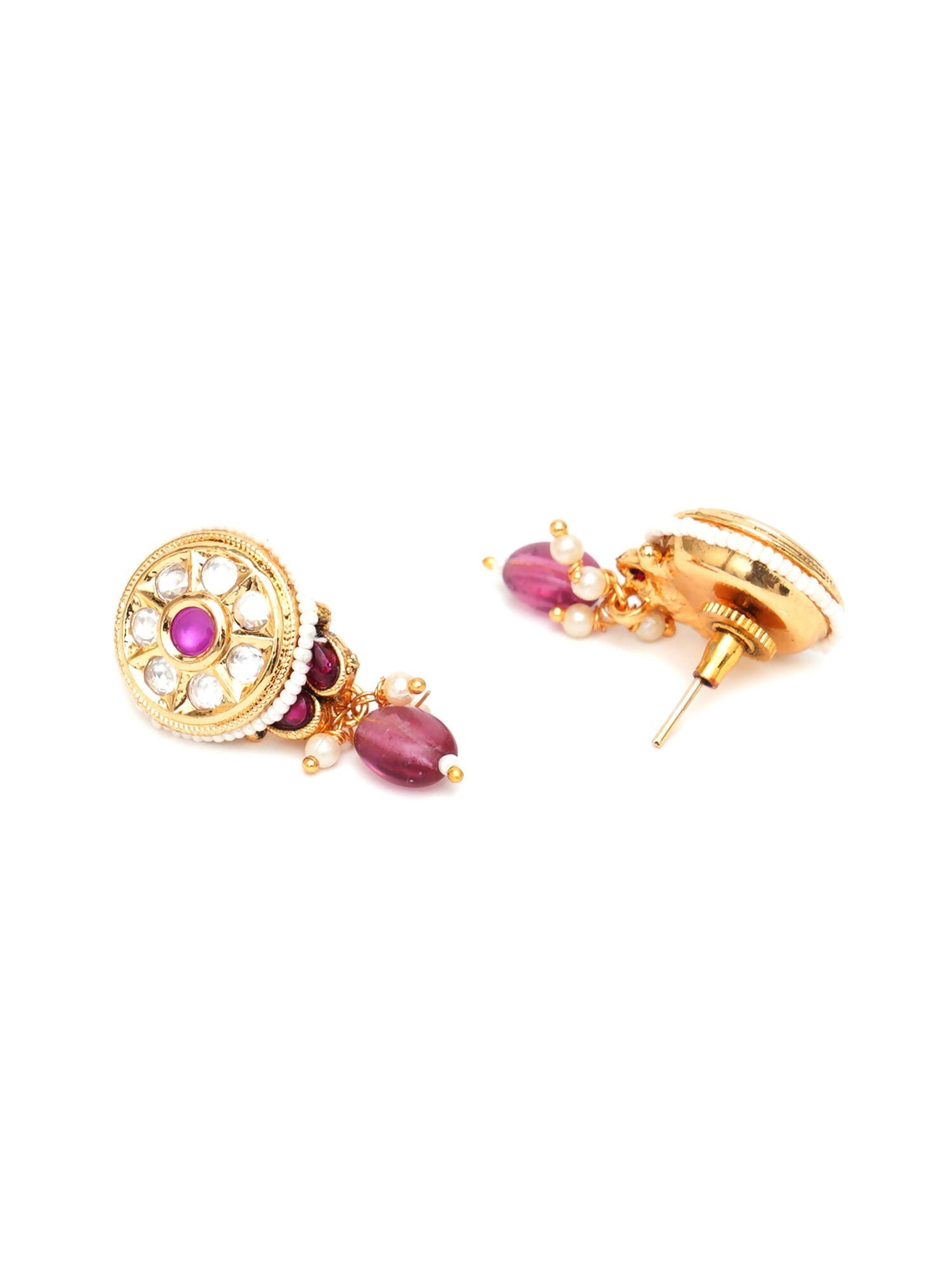 Kundan Studs with Stones (Gold) - Ruby Raang | Swadesiicart