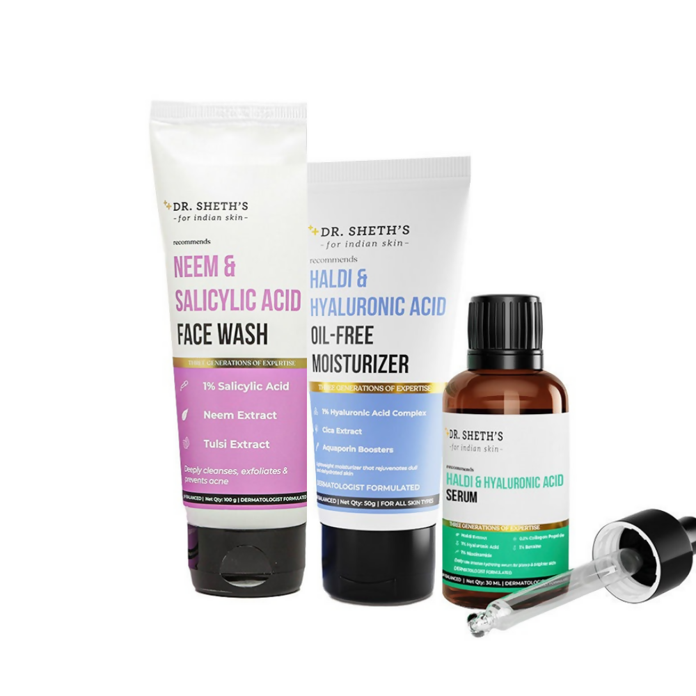 Dr. Sheth's CSM (Cleanser, Serum, Moisturizer) Glow Combo | Swadesiicart