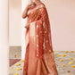 Joban Fashion Rose Gold Banarasi Tissue Pure Handloom Banarasi Silk Saree | Swadesiicart