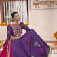Blue Rayon All over Print with Embroidery Patch Work Navratri Lehenga Choli with Dupatta - Raas