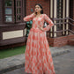 Aayaa Pure Chanderi Gown With Heavy Digital Print - Multi Color
