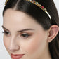 NVR Women's Multi colour Kundan Gold-Polished Embellished Hairband - NR Retail-NVR