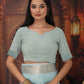 Shree Shyam Fashion Organza Sky Blue Saree