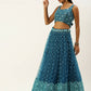 House of Panchhi Teal Net Sequinse Work Lehenga & Blouse, Dupatta | Swadesiicart